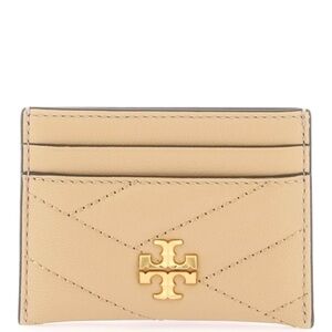 Tory Burch Kira Chevron Quilted Leather Card Case in Desert Dune